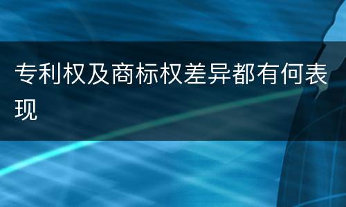 专利权及商标权差异都有何表现