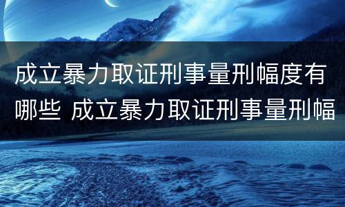 成立暴力取证刑事量刑幅度有哪些 成立暴力取证刑事量刑幅度有哪些影响