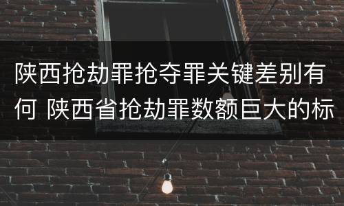 陕西抢劫罪抢夺罪关键差别有何 陕西省抢劫罪数额巨大的标准