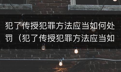 犯了传授犯罪方法应当如何处罚（犯了传授犯罪方法应当如何处罚他人）