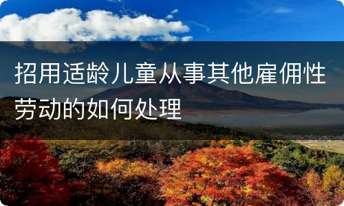 招用适龄儿童从事其他雇佣性劳动的如何处理