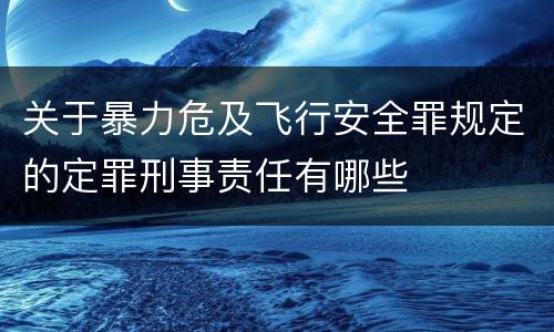关于暴力危及飞行安全罪规定的定罪刑事责任有哪些