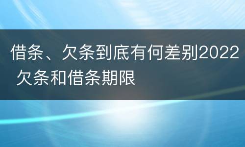 借条、欠条到底有何差别2022 欠条和借条期限