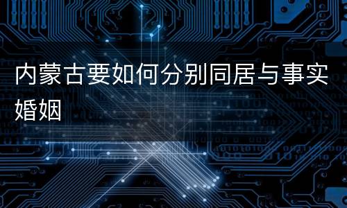 内蒙古要如何分别同居与事实婚姻