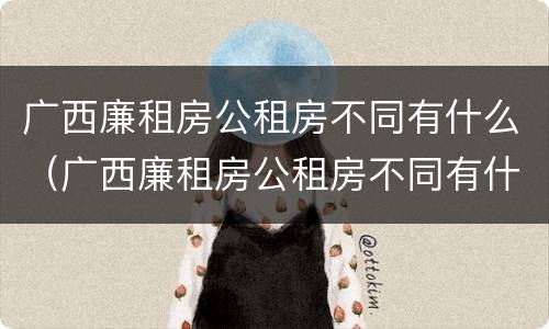 广西廉租房公租房不同有什么（广西廉租房公租房不同有什么影响）