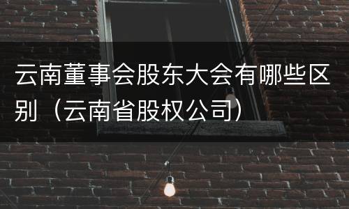 云南董事会股东大会有哪些区别（云南省股权公司）