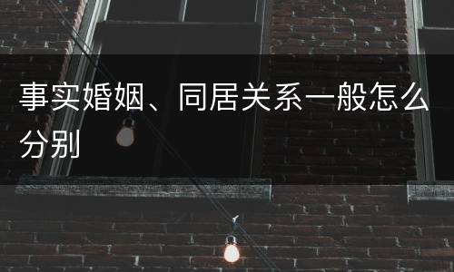 事实婚姻、同居关系一般怎么分别