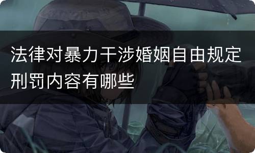 法律对暴力干涉婚姻自由规定刑罚内容有哪些