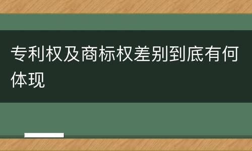 专利权及商标权差别到底有何体现