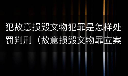 犯故意损毁文物犯罪是怎样处罚判刑（故意损毁文物罪立案标准）