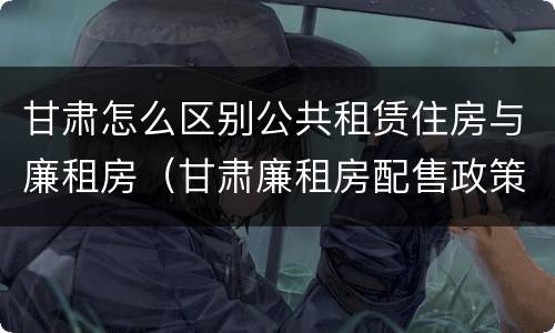 甘肃怎么区别公共租赁住房与廉租房（甘肃廉租房配售政策）