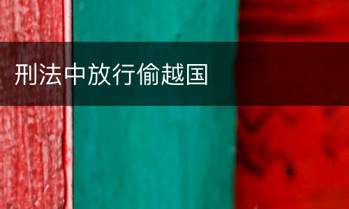 刑法中放行偷越国