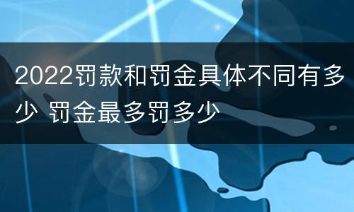 2022罚款和罚金具体不同有多少 罚金最多罚多少