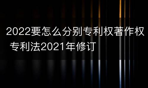 2022要怎么分别专利权著作权 专利法2021年修订