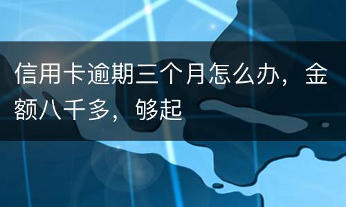 信用卡逾期三个月怎么办，金额八千多，够起
