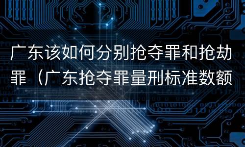 广东该如何分别抢夺罪和抢劫罪（广东抢夺罪量刑标准数额）