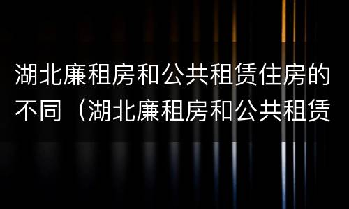 湖北廉租房和公共租赁住房的不同（湖北廉租房和公共租赁住房的不同之处）