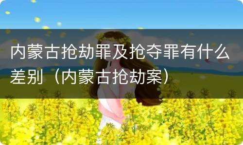 内蒙古抢劫罪及抢夺罪有什么差别（内蒙古抢劫案）