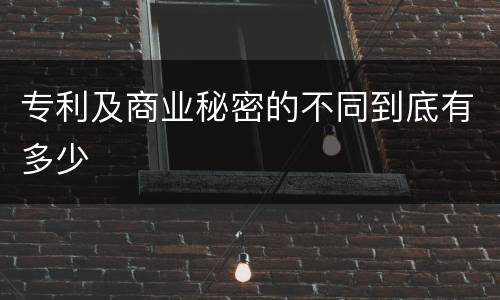 专利及商业秘密的不同到底有多少