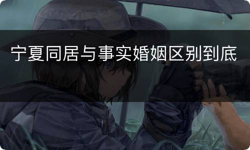 宁夏同居与事实婚姻区别到底