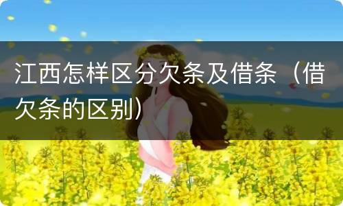 江西怎样区分欠条及借条（借欠条的区别）