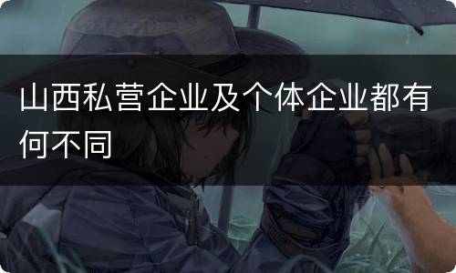 山西私营企业及个体企业都有何不同
