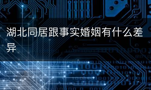 湖北同居跟事实婚姻有什么差异