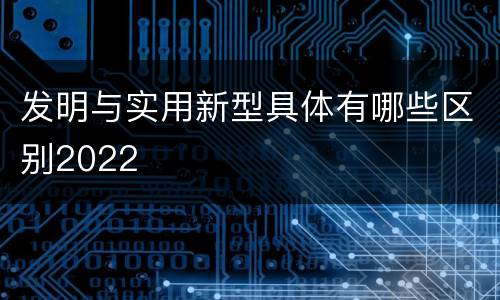 发明与实用新型具体有哪些区别2022