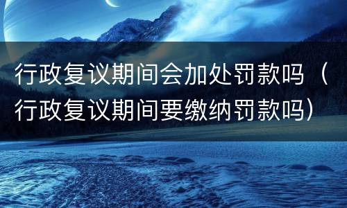 行政复议期间会加处罚款吗（行政复议期间要缴纳罚款吗）