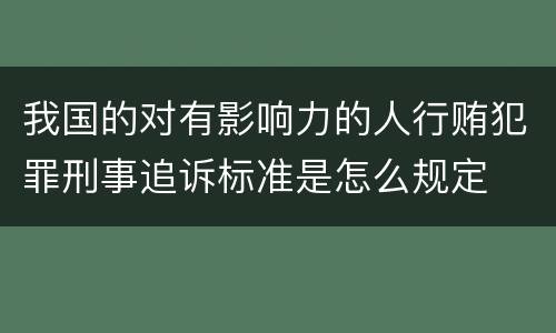 我国的对有影响力的人行贿犯罪刑事追诉标准是怎么规定