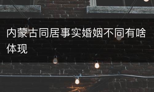 内蒙古同居事实婚姻不同有啥体现
