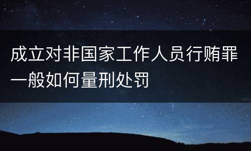 成立对非国家工作人员行贿罪一般如何量刑处罚