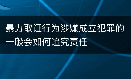 暴力取证行为涉嫌成立犯罪的一般会如何追究责任