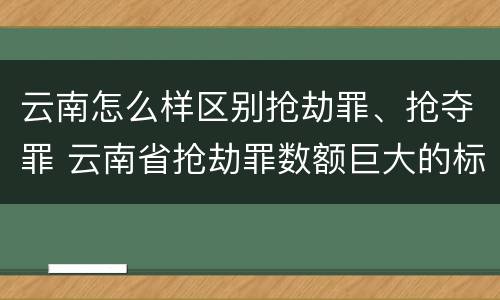 云南怎么样区别抢劫罪、抢夺罪 云南省抢劫罪数额巨大的标准