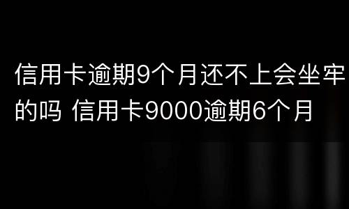 信用卡逾期9个月还不上会坐牢的吗 信用卡9000逾期6个月