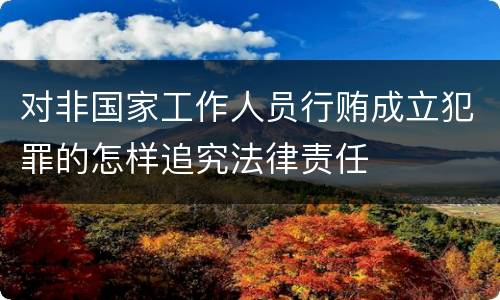 对非国家工作人员行贿成立犯罪的怎样追究法律责任