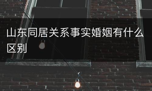 山东同居关系事实婚姻有什么区别