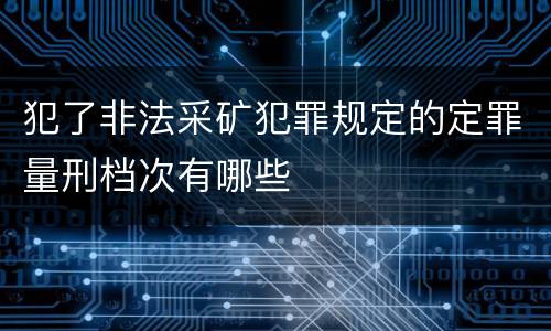 犯了非法采矿犯罪规定的定罪量刑档次有哪些