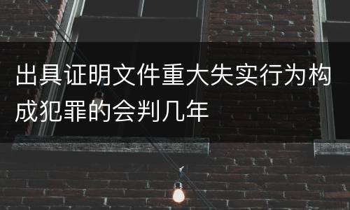 出具证明文件重大失实行为构成犯罪的会判几年