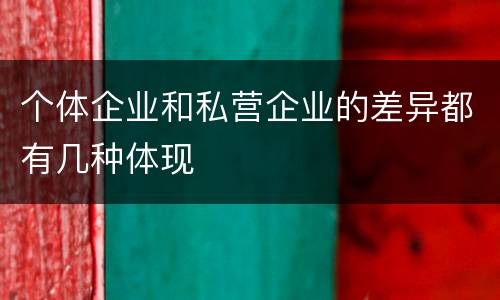 个体企业和私营企业的差异都有几种体现