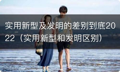 实用新型及发明的差别到底2022（实用新型和发明区别）