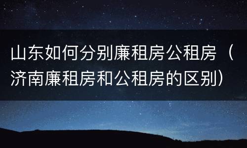 山东如何分别廉租房公租房（济南廉租房和公租房的区别）