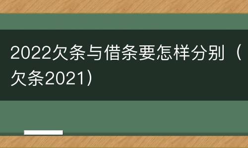 2022欠条与借条要怎样分别（欠条2021）