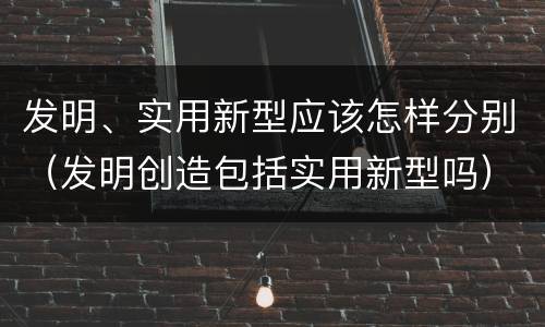 发明、实用新型应该怎样分别（发明创造包括实用新型吗）