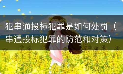 犯串通投标犯罪是如何处罚（串通投标犯罪的防范和对策）