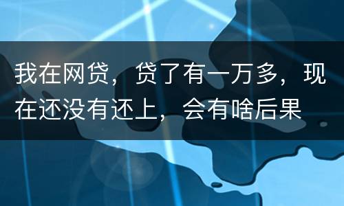 我在网贷，贷了有一万多，现在还没有还上，会有啥后果