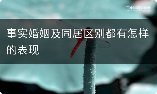 事实婚姻及同居区别都有怎样的表现