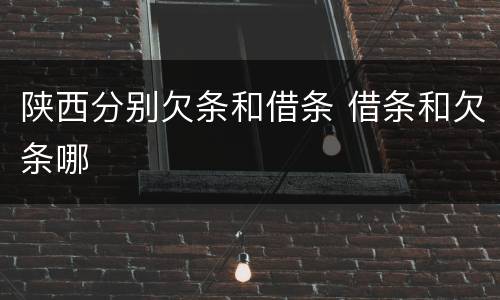 陕西分别欠条和借条 借条和欠条哪