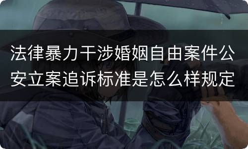 法律暴力干涉婚姻自由案件公安立案追诉标准是怎么样规定