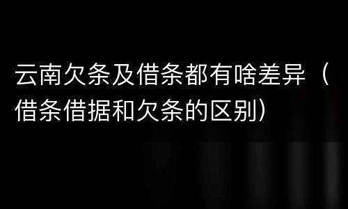 云南欠条及借条都有啥差异（借条借据和欠条的区别）